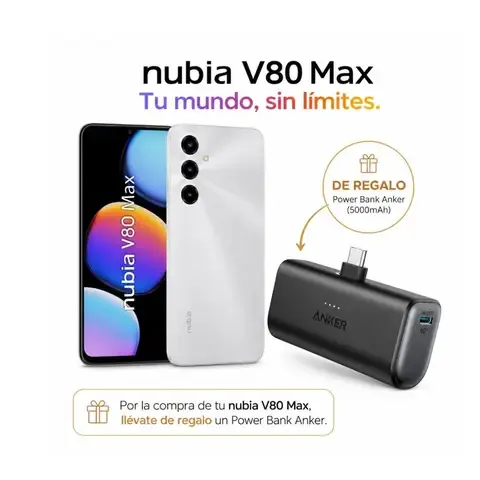ZTE NUBIA V80 MAX 8+12GB+256GB - PLATEADO + REGALO
