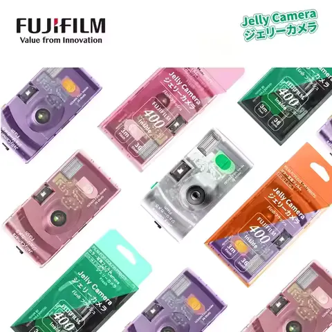 Fujifilm Jelly Disposable Film Camera Transparent IOS 400 Film Camera Take 36 Sheets Flashing Camera Birthday Christmas Gifts