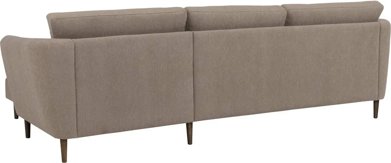 Sone høy sofa m/sjeselong Modulsofa. 2,5 seter + sjeselong, armlene W2 i stoff 317/13 Gear light brown