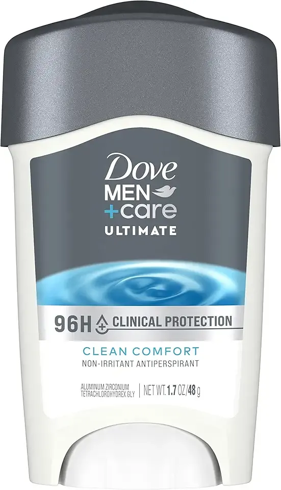 DOVE MEN + CARE Clinical Protection Antiperspirant Clean Comfort Stick for Men 96-Hour Sweat and Odor Protection Clinical Strength Antiperspirant with 1/4 Moisturizing Cream 1.7 oz