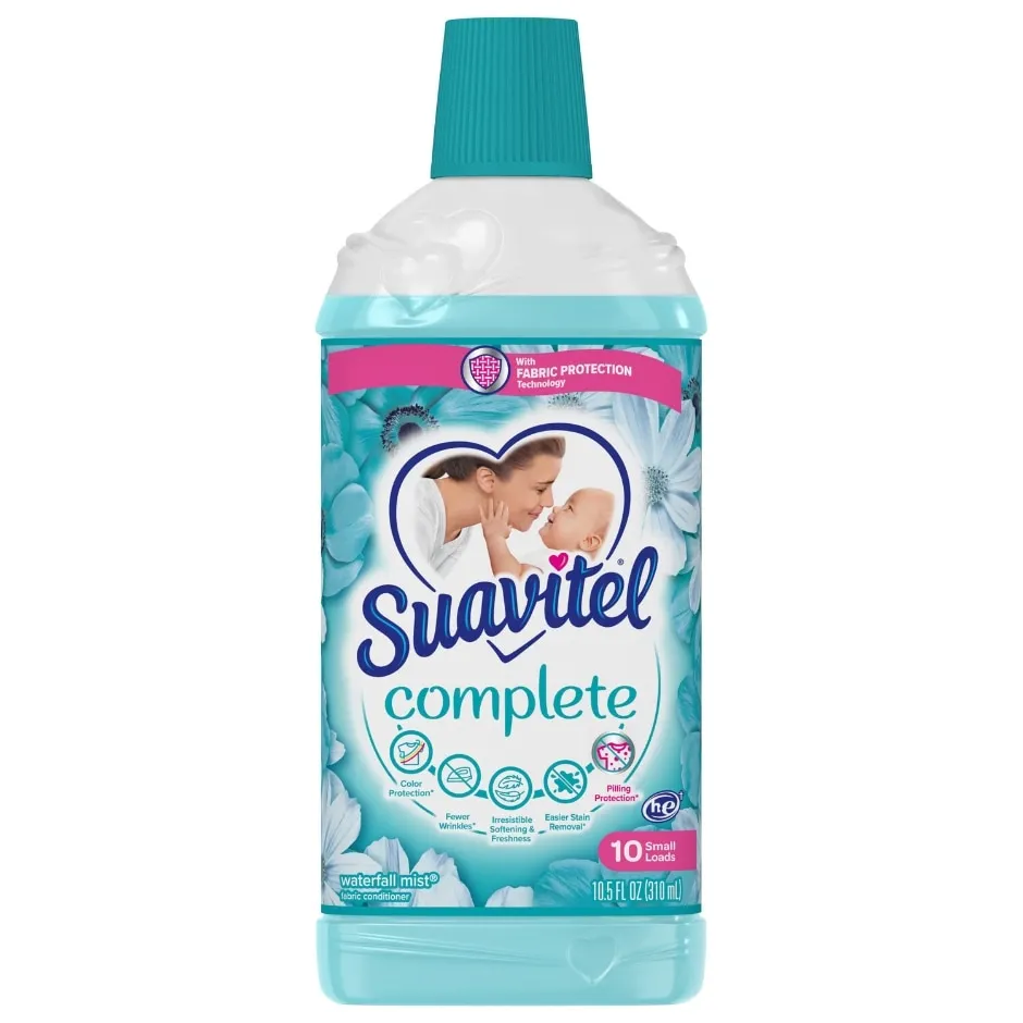 Suavitel Complete Liquid Fabric Conditioner, Laundry Fabric Softener with Fabric Protection Technology, Waterfall Mist, 10.5 Oz., Enough Liquid For 10 Small Loads