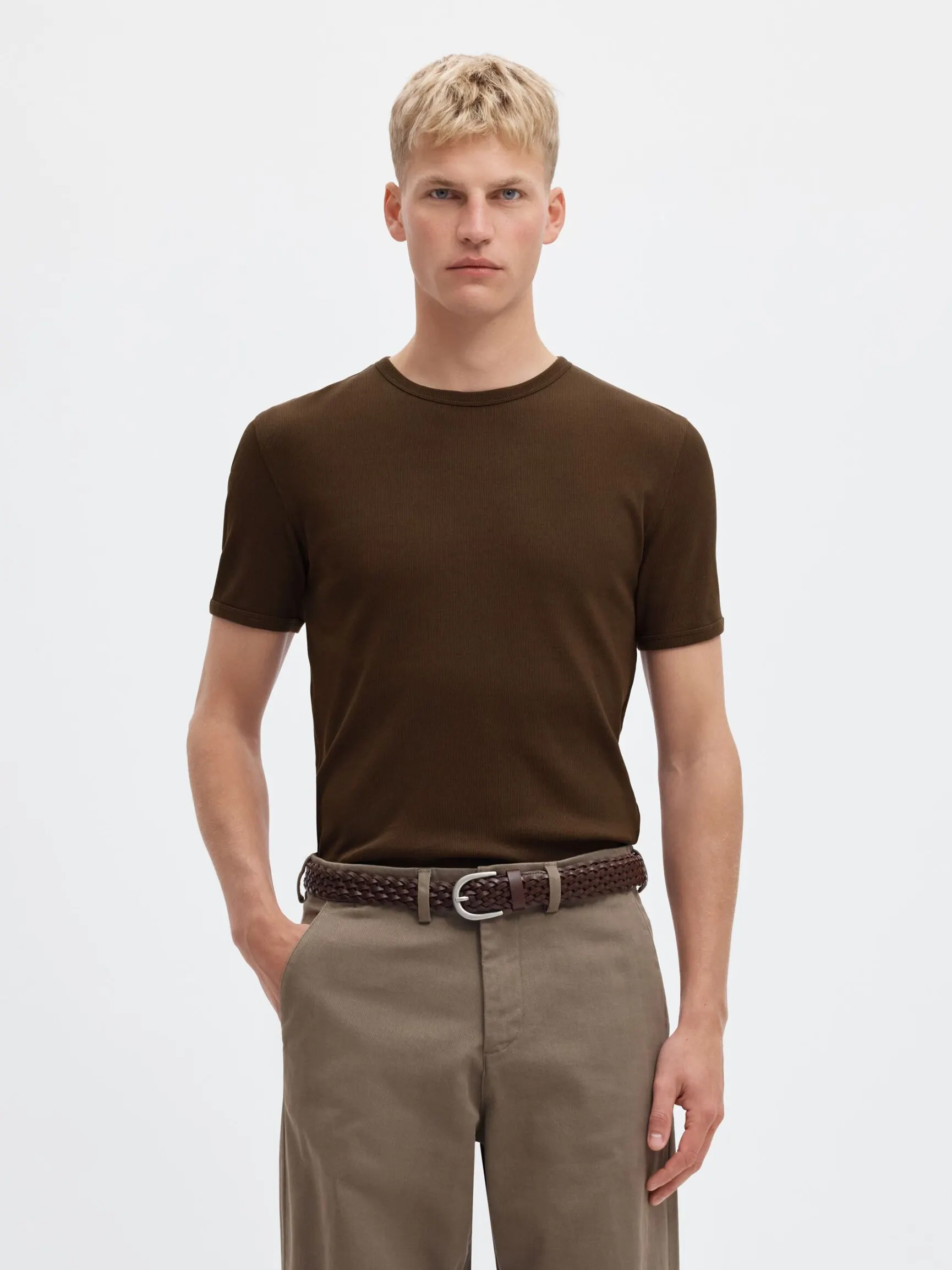RIBBET SLIM FIT T-SKJORTE