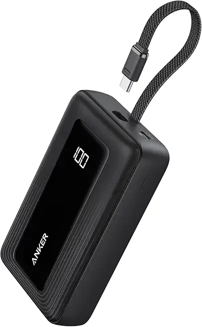 Anker Zolo Power Bank (2025 Upgraded Version), 20,000mAh 30W High-Speed Portable Charger with Built-in USB-C Cable, Battery Pack for iPhone 17/16 / 15 Series, Galaxy, and More