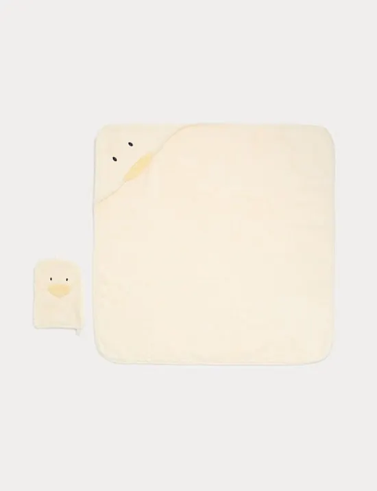 Pure Cotton Duck Towel and Mitt Set