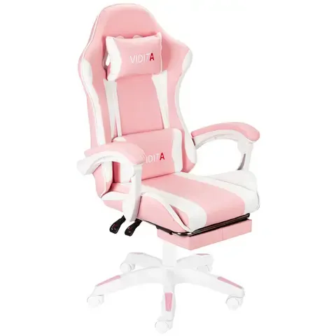 Silla Gamer GX2000 Reclinable Profesional con Reposapiés-Rosado