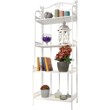 Scaffale Salvaspazio in metallo bianco con 4 ripiani Decapè