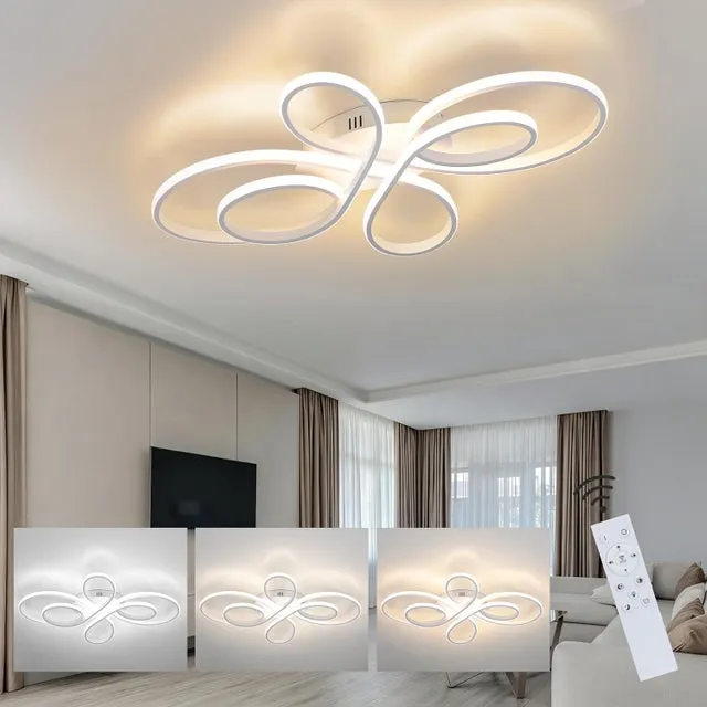 NETTLIFE Plafoniera LED Dimmerabile 80 cm Bianca 78 W Soggiorno Design Moderno Camera da Letto con Telecomando Ideale per Ufficio Cucina