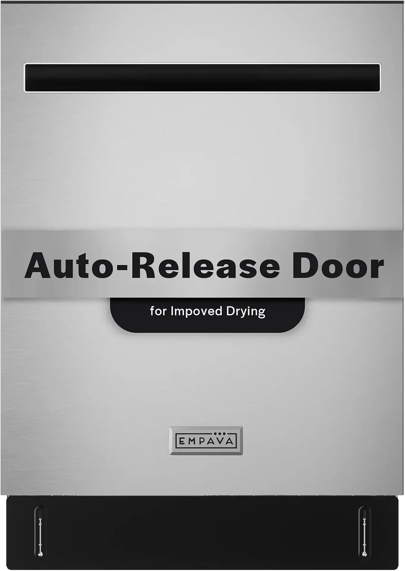 Empava 24” Built-in Dishwasher with Stainless Steel Tub 15 Place Settings, 8 Wash Cycles, 3rd Racks, Auto Door Dry, 49 dB Quiet, Energy Star Certified