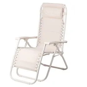 Sedia gran relax imbottita, reclinabile e richiudibile, avorio, Rio Plus Esté