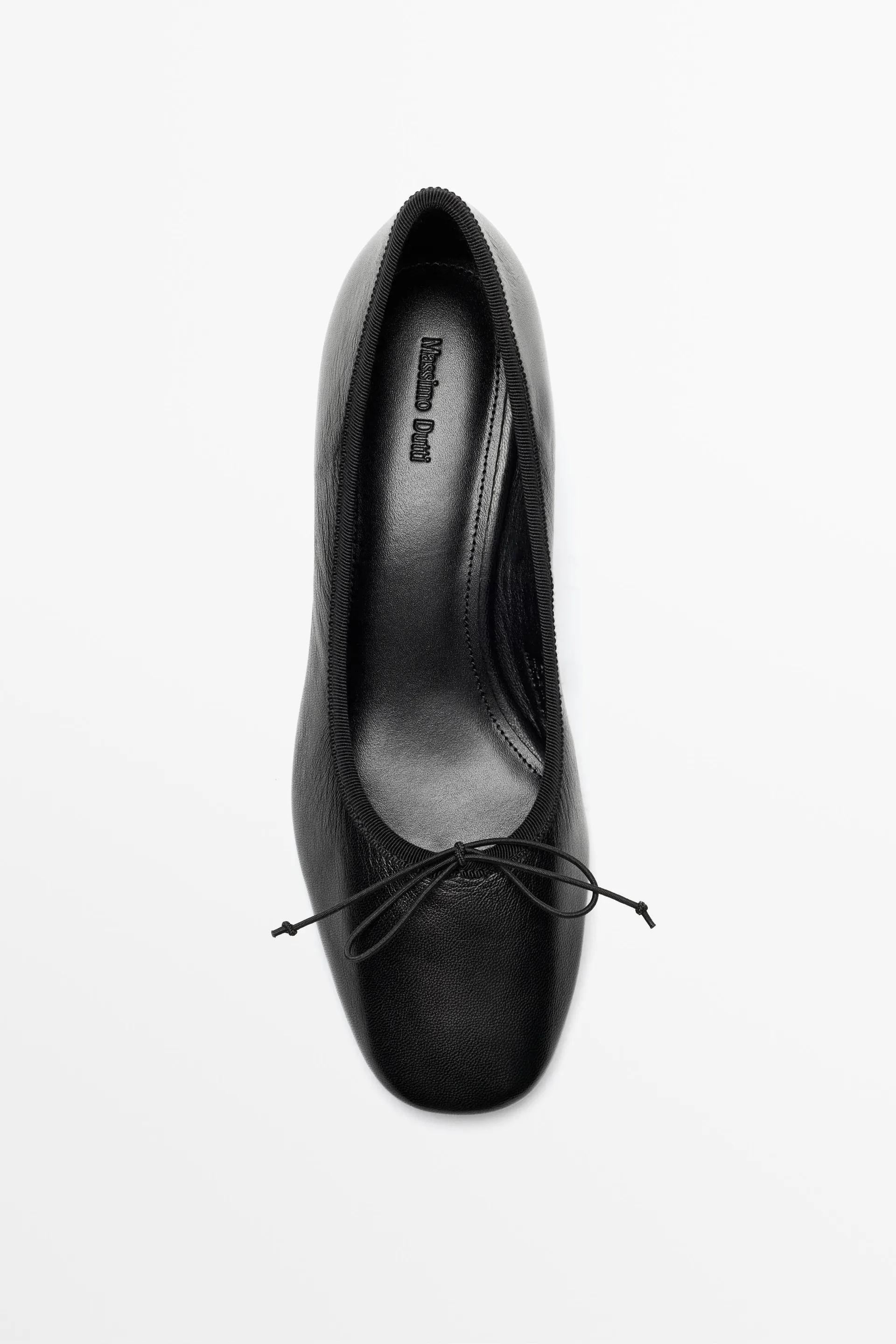 Leren ballerina met hak