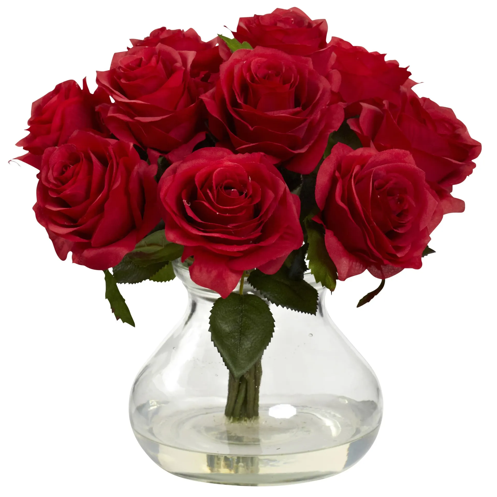 11-in Red Indoor Desktop Rose Artificial flower