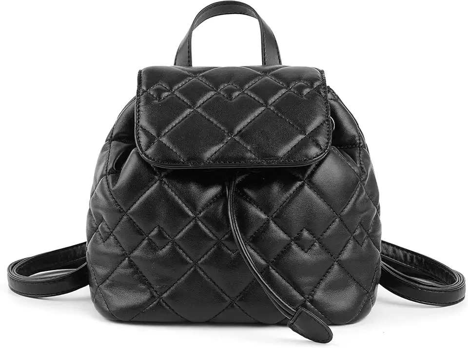 Quilted Mini Backpack for Women, Vegan Leather Convertible Backpack Purse with Magnetic Closure, Trendy Daybag