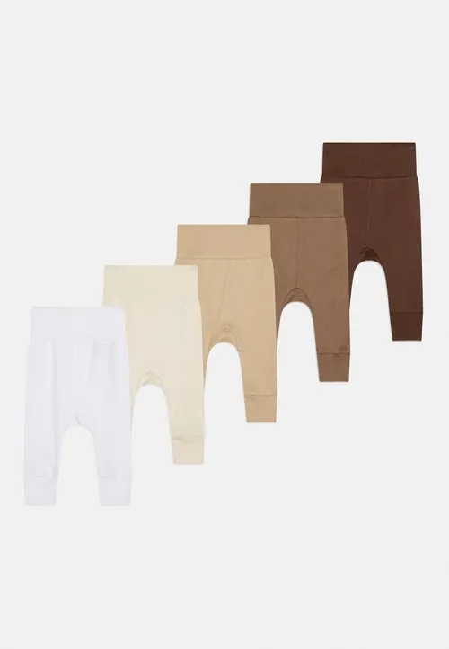5 PACK UNISEX BABY LEGGINGS - Leggings - bronze/beige/off-white