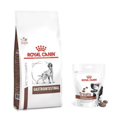 Royal Canin Veterinary Gastrointestinal 2 à 15 kg + friandises 3 x 230 g en cadeau !