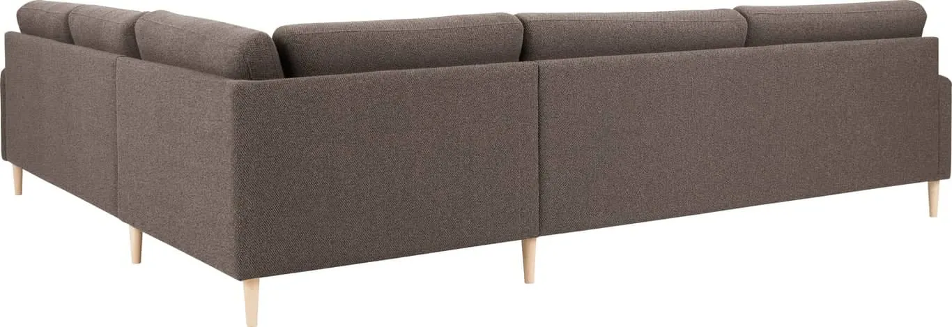 Sone høy hjørnesofa Modulsofa. 3 seter + stort hjørne + 2,5 seter i stoff Taffie Thule, armlene J5.