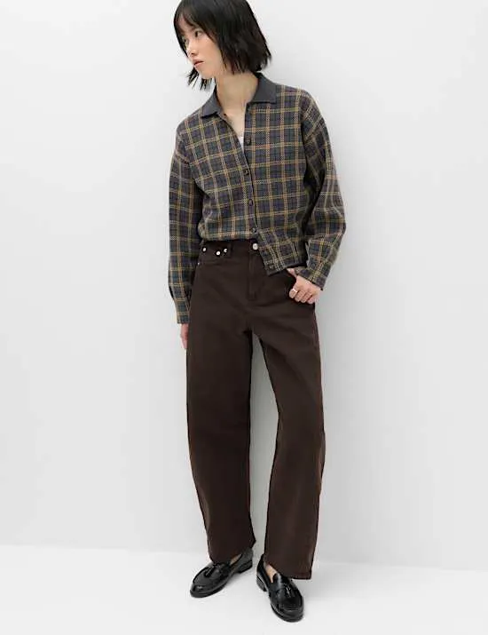 Mittelhohe Barrel-Jeans