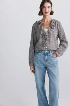 Camisa cuadros volante