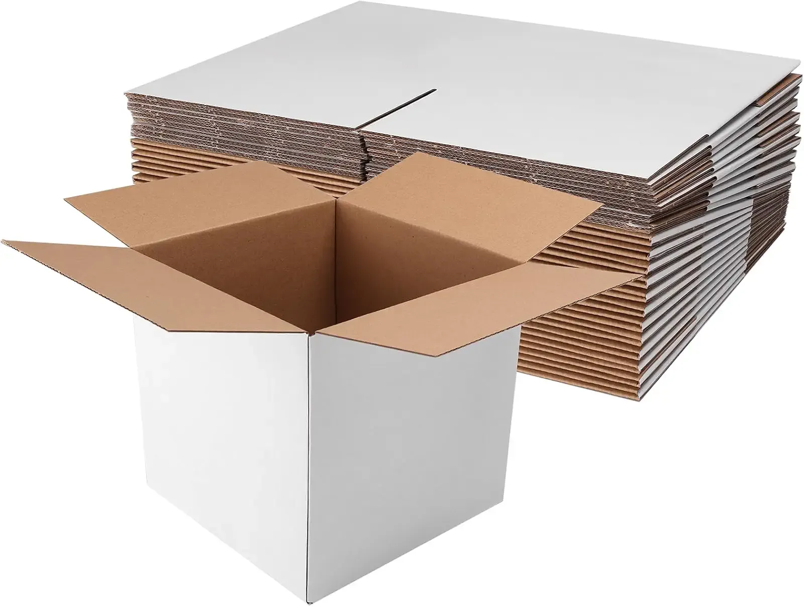 Hoikwo 8x8x8 Shipping Boxes Set of 25, White Corrugated Cardboard Box for Small Business for Packaging Mailing