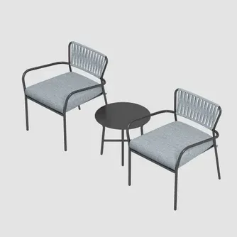 Arcadia Katy Outdoor Set Black Grey 3 Piece