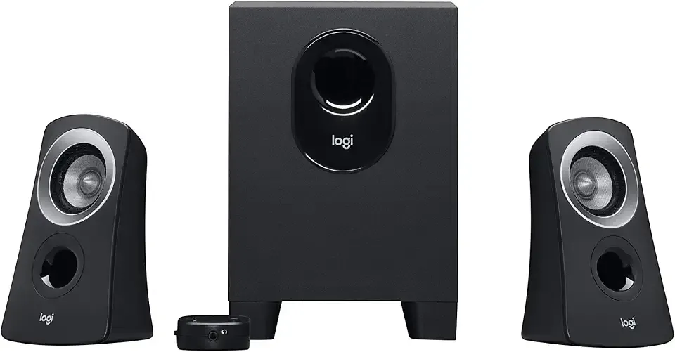 Logitech Z313 2.1 Multimedia Speaker System with Subwoofer, Full Range Audio, 50 Watts Peak Power, Strong Bass, 3.5mm Audio Inputs, PC/PS4/Xbox/TV/Smartphone/Tablet/Music Player - Black