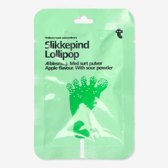 Lollipop med surt eplepulver