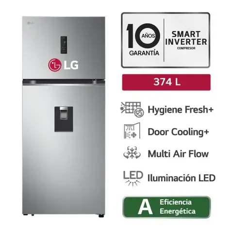 Refrigeradora GT37SGP 374L Hygiene Fresh Top Mount Plateada LG