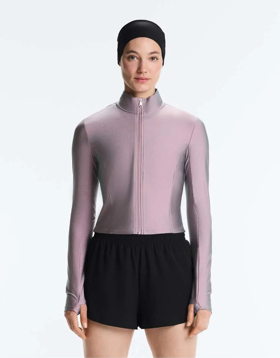 OYSHO Iridescent technical jacket in washed purple