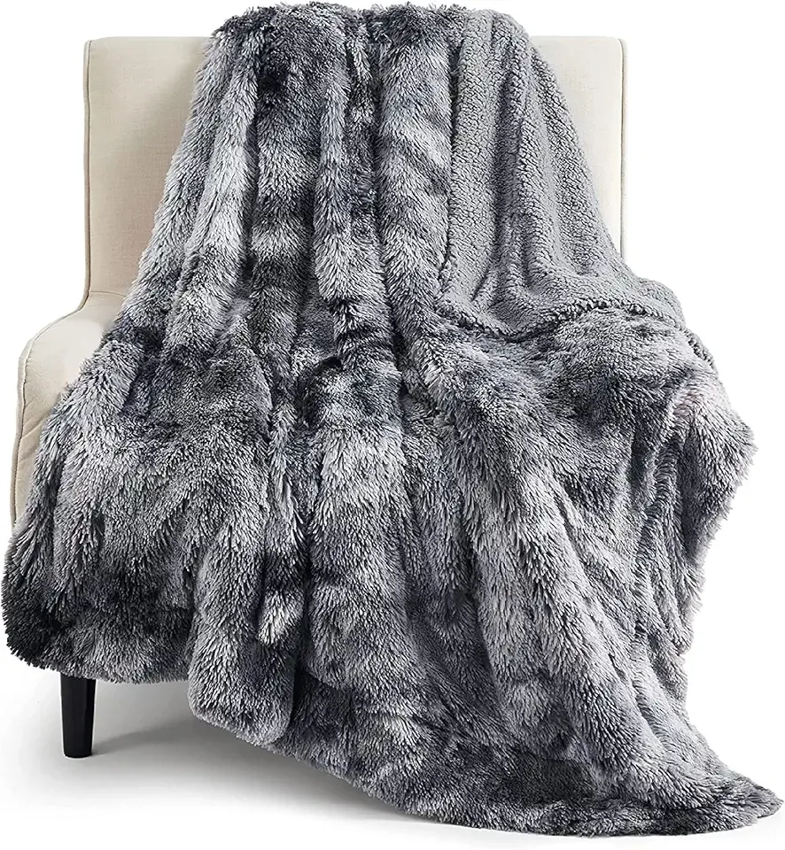 Bedsure GentleSoft Fluffy Fuzzy Faux Fur Throw Blanket for Couch, Soft Sherpa Fleece Cozy Gifts for Women, Plush Bed Blanket Christmas Room Decor for Men, Thick Warm Minky Teen Gifts Winter Bedding