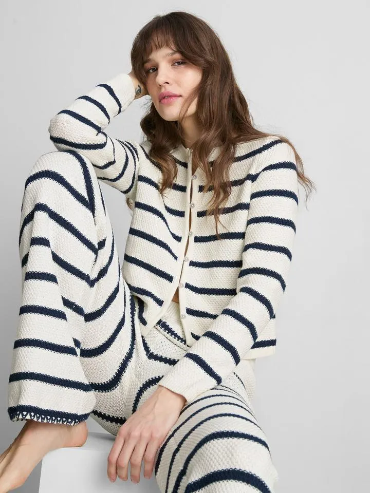 Gilet en coton à rayures