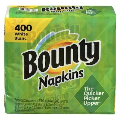 Paper Napkins, White, 400 Count