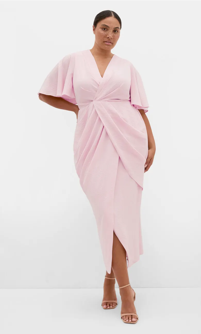 Braelynn Drape Maxi Dress - heavenly pink