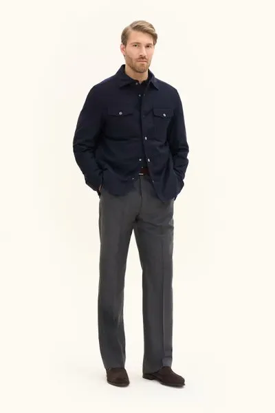 Flannel Shirt Jacket Navy
