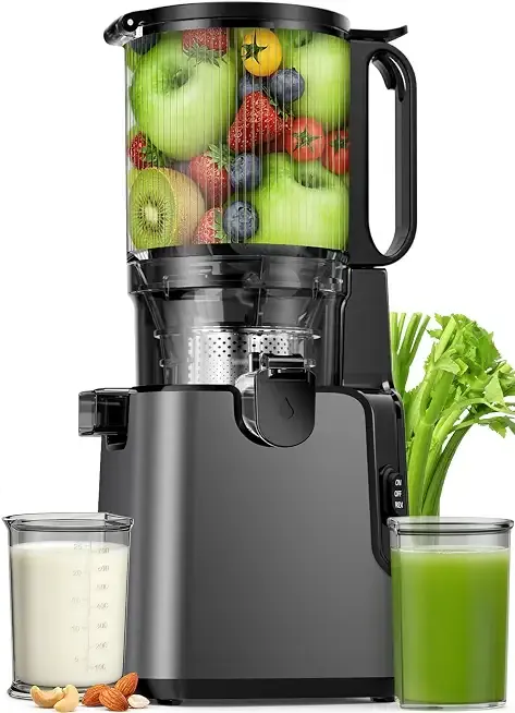 Juicer Machines 2-in-1 Cold Press Juicer Easy to Clean Titanium gray