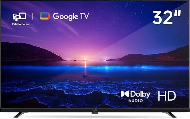 FPD 32-inch Smart TV Google TV HD 720p with Google Play and Google Cast Built-in, HDR 10, Dolby Audio, Voice Remote, Stream Live TV(Palette-Series, CG32-P3, 2024 Model)