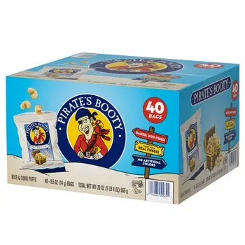 Pirate's Booty Aged White Cheddar Snack, 0.5 oz, 40-count