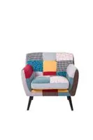 Skandinavischer Sessel im Patchwork-Design, ca. 85 x 77 x 82 cm – Mehrfarbig