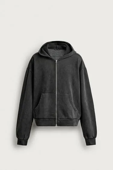 BASIC BOXY FIT HOODIE WITH ZIP
