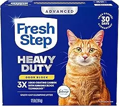 Fresh Step Heavy Duty Odor Block Advanced Multi Cat Clumping Litter with Febreze, 17.5 lb (Package May Vary) Fresh Step Heavy Duty Odor Block Advanced…