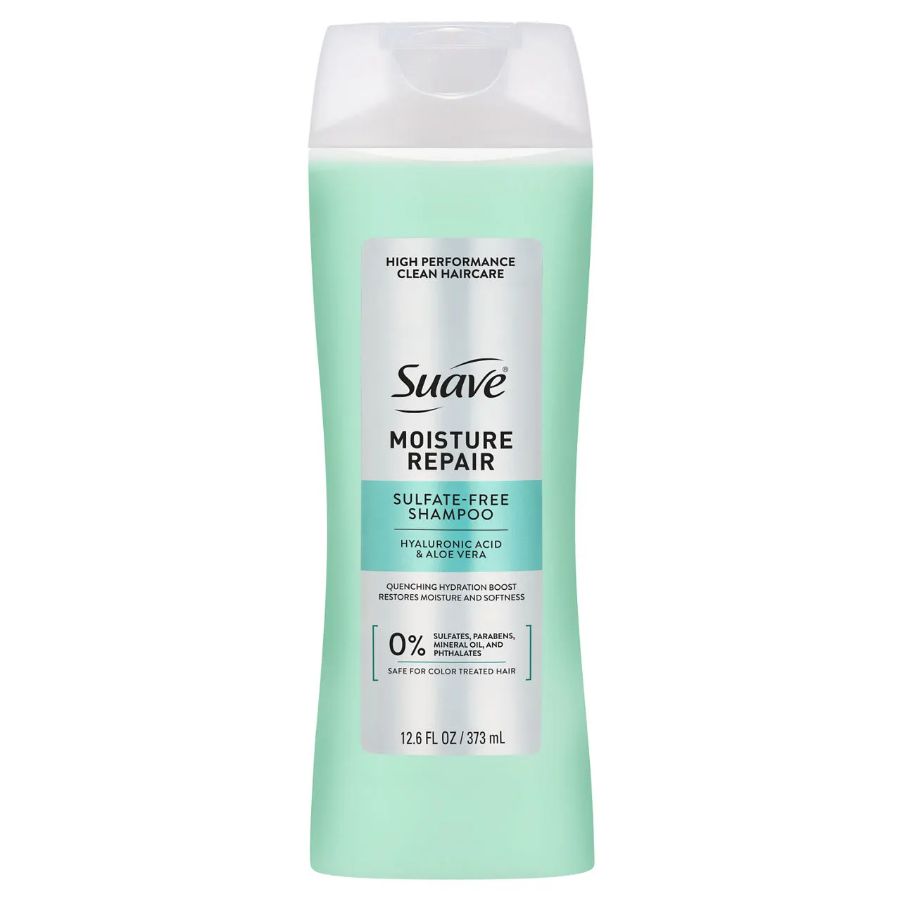 Suave Moisture Repair Sulfate-Free Shampoo with Hyaluronic Acid & Aloe Vera, 12.6 FL OZ