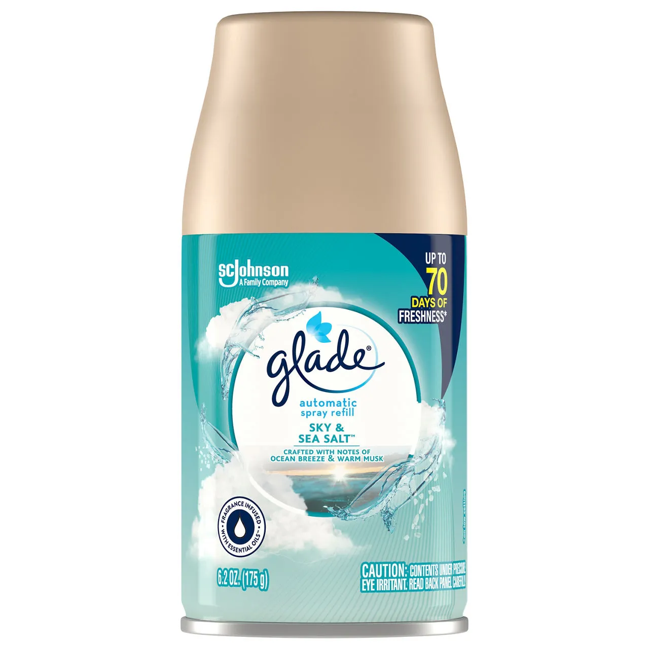 Glade Automatic Spray Refill, Air Freshener, Sky & Sea Salt, 6.2 oz