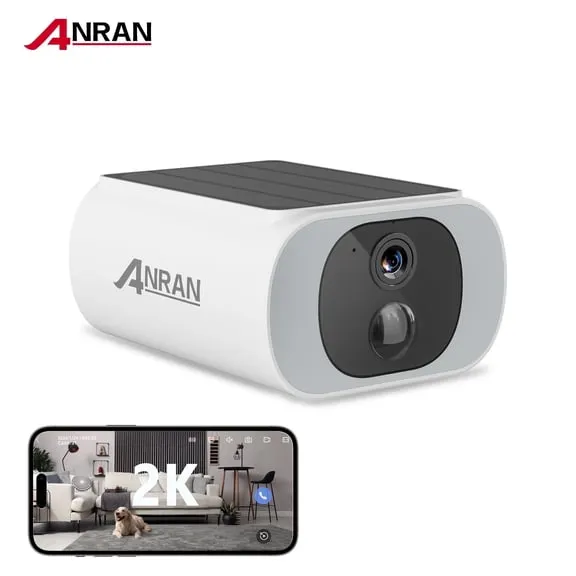 Flash Deal ANRAN Solar Security Cameras Wireless Outdoor, 2K WiFi Surveillance Camera for Home Security with Floodlight, Embedded Solar Panel, Color Night Vision, 2-Way Talk, Waterproof, Work with Alexa $35.00 Was $109.99