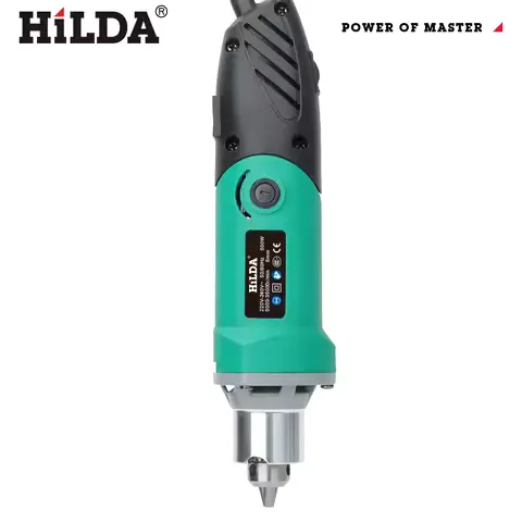 HILDA 500W Green Engraver Electric Drill 6-Position Variable Speed High-Power Woodworking Rotary Tools Set Grinder Polishing