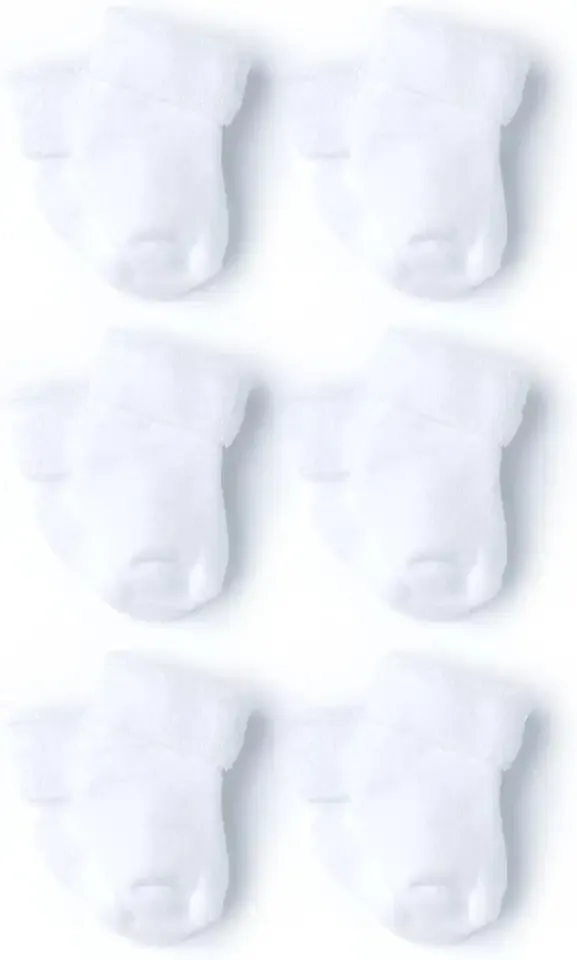 Baby Boys & Girls 6-Pack White Terry Socks