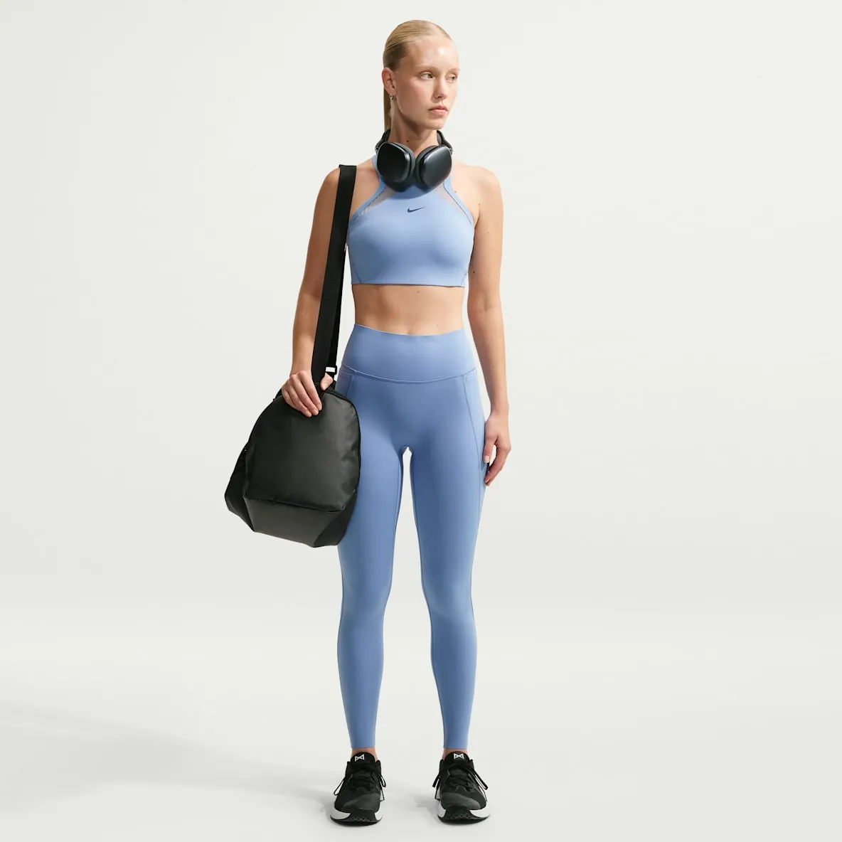 Leggings i full lengde med høyt liv uten søm foran til dame