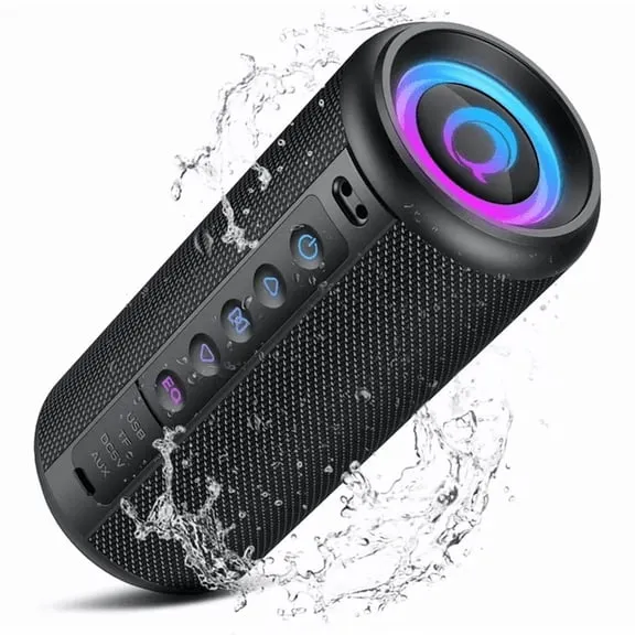 Portable Bluetooth Speaker, Bluetooth 5.4 Wireless Speaker, IPX7 Waterproof Outdoor Speaker with RGB Party Lights, 20W Stereo Sound, 20H Playtime, TWS Pairing for Camping, Beach, Home Party