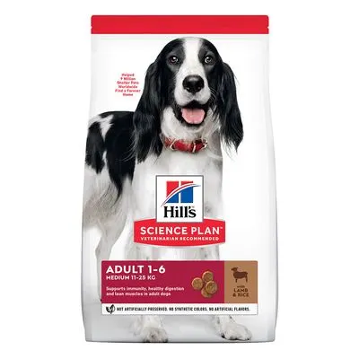 Croquettes pour chien Hill's, format économique 16/18 kg Adult 1-6 Medium agneau, riz (18 kg)
