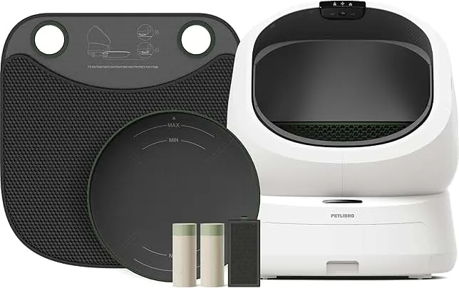 PETLIBRO Automatic Litter Box with Accessories Kit, Large Open-Top Self Cleaning Litter Box with AI-Camera Waste Analysis, Multi-Cat Recognition, Usage Tracking and Auto Odor Control