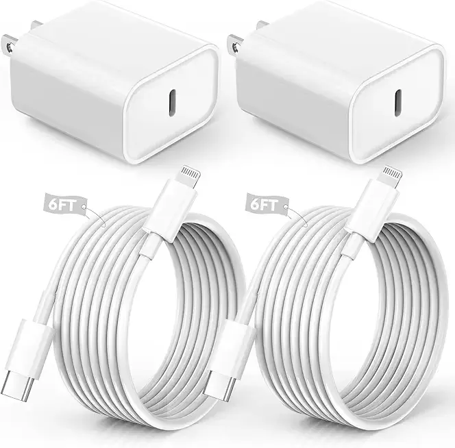 iPhone Charger Fast Charging,iPhone Fast Charger 2Pack Type C Fast Charger Block Plug Adapter 6FT USB-C to Lightning Cable Cord for iPhone14/13/13 Pro/12 Pro/12 Pro Max/11/Xs Max/XR/X/SE,iPad,AirPods