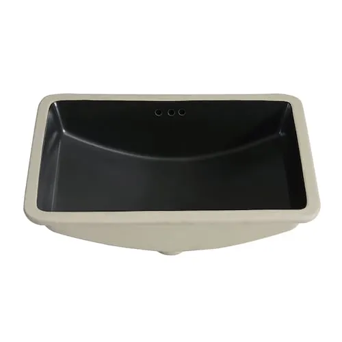 Fidji 16 inch x 23.5 inch Undermount Porcelain Sink in Matte Black