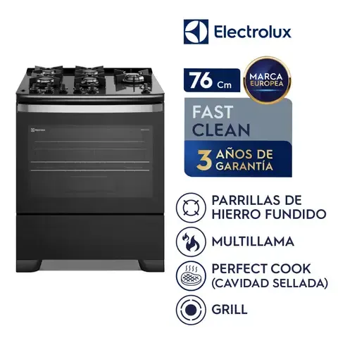 Cocina Electrolux 5 hornillas 76 cm Timer Digital F5ECB